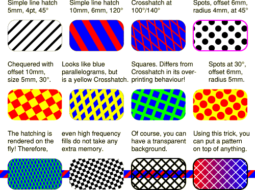 Example hatch patterns